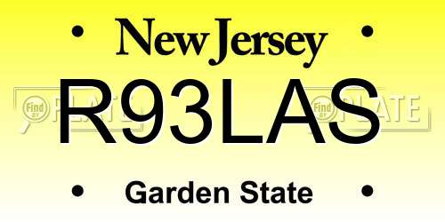 R93LAS New Jersey License Plate