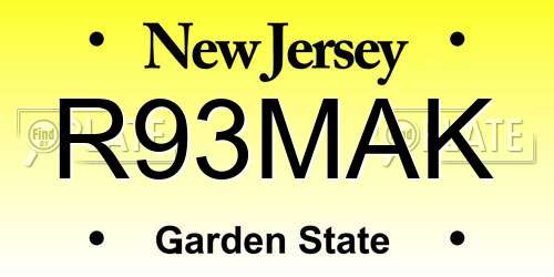 R93MAK New Jersey License Plate