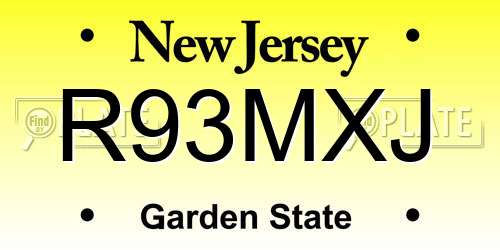 R93MXJ New Jersey License Plate
