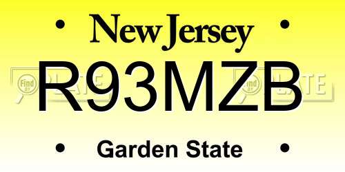 R93MZB New Jersey License Plate