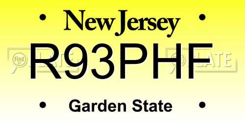 R93PHF New Jersey License Plate