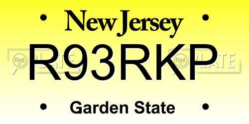 R93RKP New Jersey License Plate