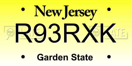 R93RXK New Jersey License Plate