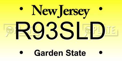 R93SLD New Jersey License Plate