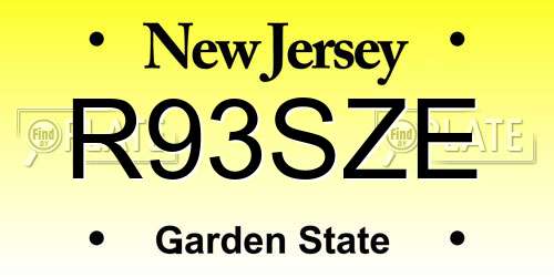 R93SZE New Jersey License Plate