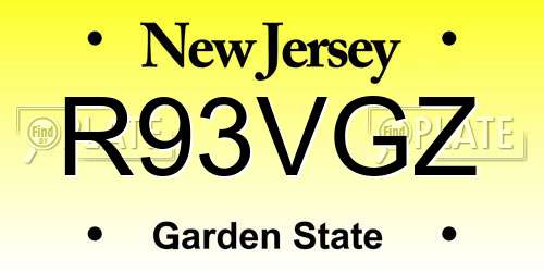 R93VGZ New Jersey License Plate