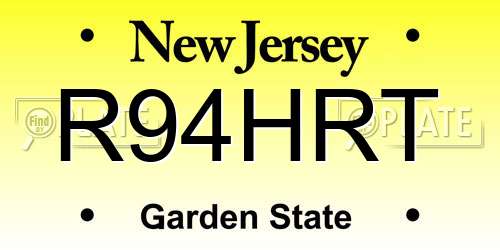 R94HRT New Jersey License Plate