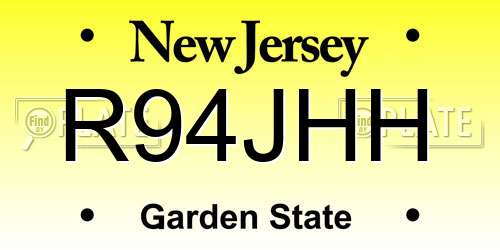 R94JHH New Jersey License Plate