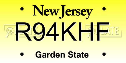 R94KHF New Jersey License Plate