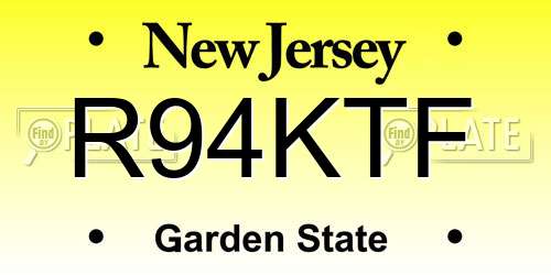 R94KTF New Jersey License Plate