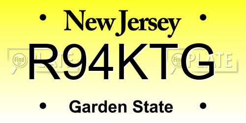 R94KTG New Jersey License Plate