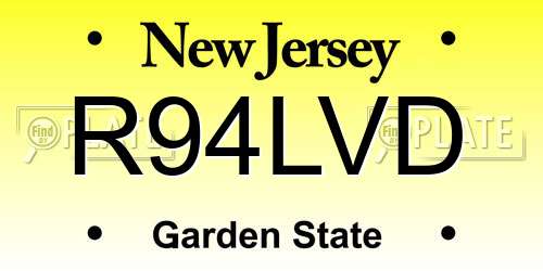 R94LVD New Jersey License Plate