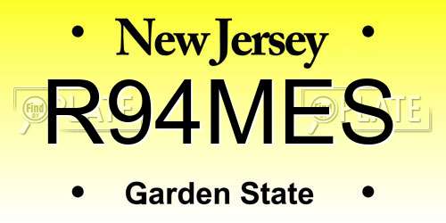 R94MES New Jersey License Plate