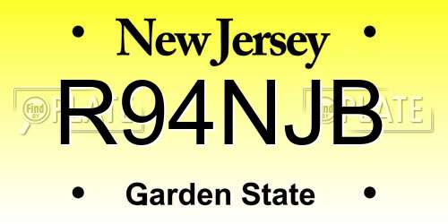 R94NJB New Jersey License Plate