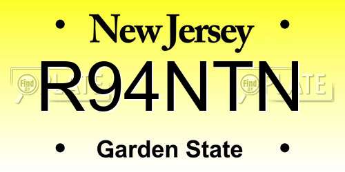 R94NTN New Jersey License Plate
