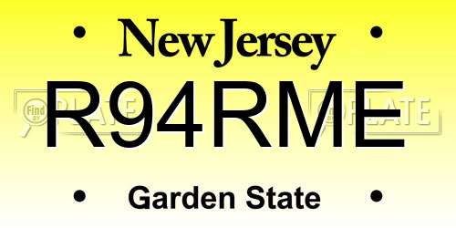 R94RME New Jersey License Plate