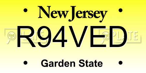 R94VED New Jersey License Plate