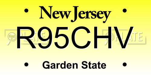 R95CHV New Jersey License Plate