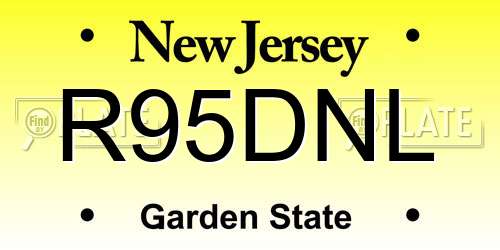 R95DNL New Jersey License Plate