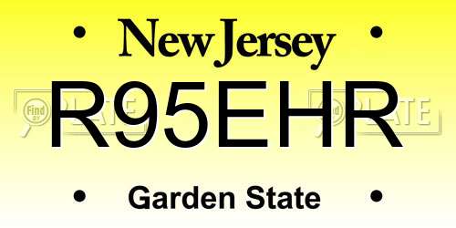 R95EHR New Jersey License Plate
