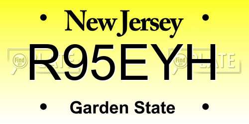 R95EYH New Jersey License Plate