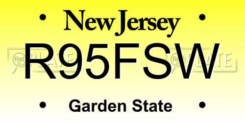R95FSW New Jersey License Plate