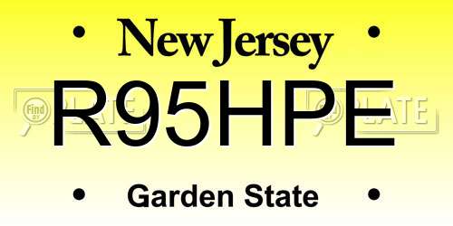R95HPE New Jersey License Plate