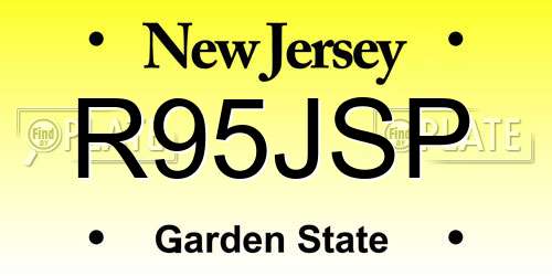 R95JSP New Jersey License Plate