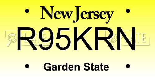 R95KRN New Jersey License Plate