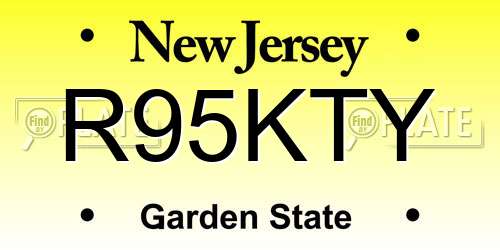R95KTY New Jersey License Plate