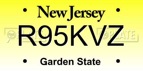 R95KVZ New Jersey License Plate