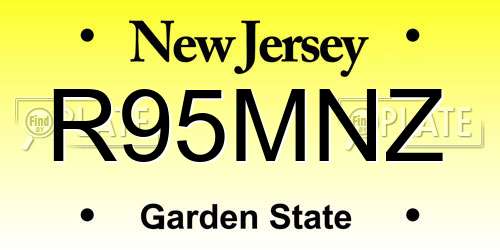 R95MNZ New Jersey License Plate