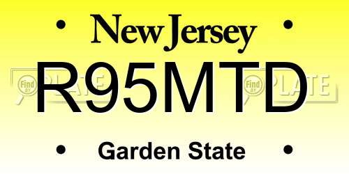 R95MTD New Jersey License Plate