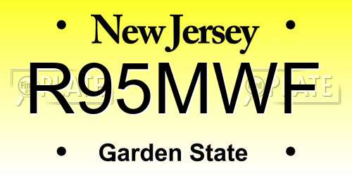 R95MWF New Jersey License Plate
