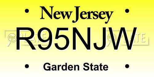 R95NJW New Jersey License Plate