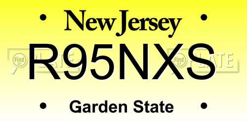 R95NXS New Jersey License Plate