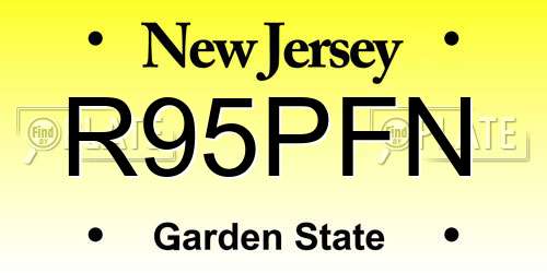 R95PFN New Jersey License Plate