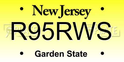 R95RWS New Jersey License Plate