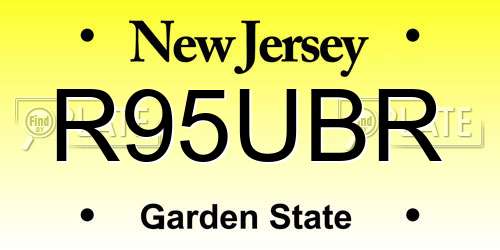 R95UBR New Jersey License Plate