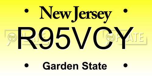 R95VCY New Jersey License Plate