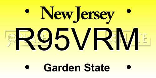 R95VRM New Jersey License Plate