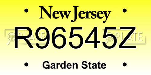 R96545Z New Jersey License Plate
