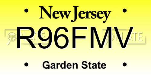 R96FMV New Jersey License Plate