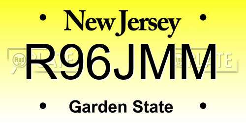 R96JMM New Jersey License Plate