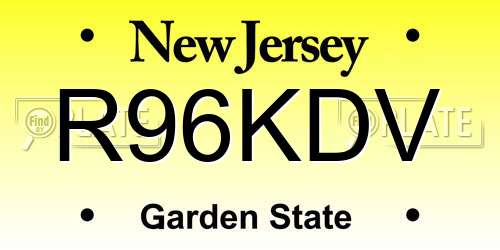 R96KDV New Jersey License Plate