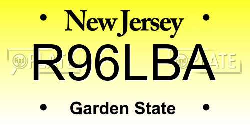 R96LBA New Jersey License Plate