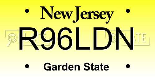 R96LDN New Jersey License Plate