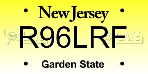 R96LRF New Jersey License Plate
