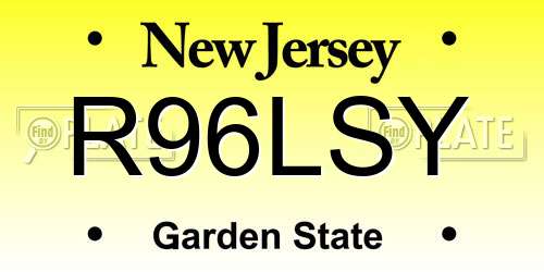 R96LSY New Jersey License Plate