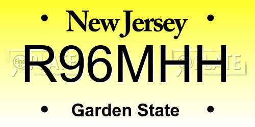 R96MHH New Jersey License Plate